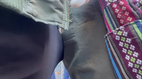 Mature mom loves BBC pressed on her ass in public Pt. 1