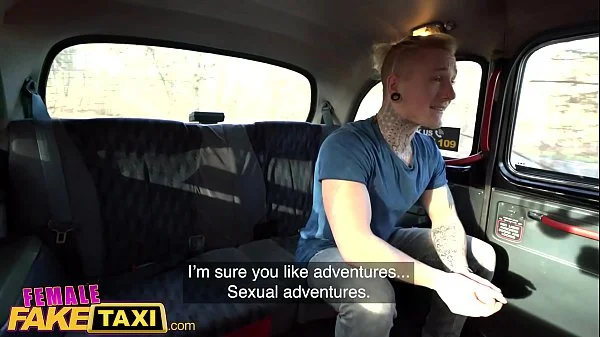 Female Fake Taxi Sexy MILF in black suspenders convinces him to cheat on his fiance